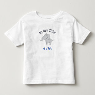 Cute Elephant   New Sister is a Boy Toddler T-Shirt