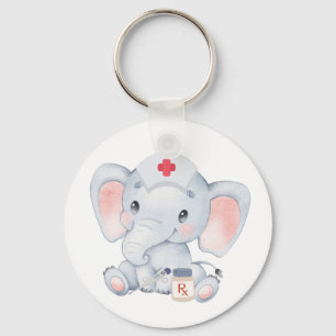Cute Elephant Nurse Key Ring