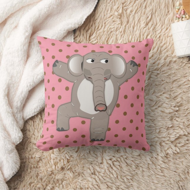 CUTE ELEPHANT NURSERY CHILDS ROOM PINK PILLOWS (Blanket)