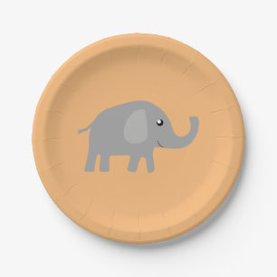 Cute Elephant Paper Plate