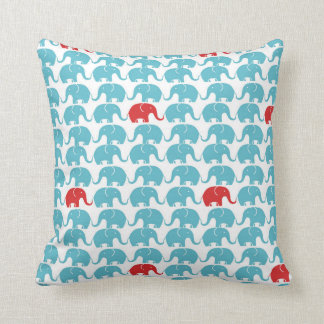 Cute elephant pattern with red accent cushion