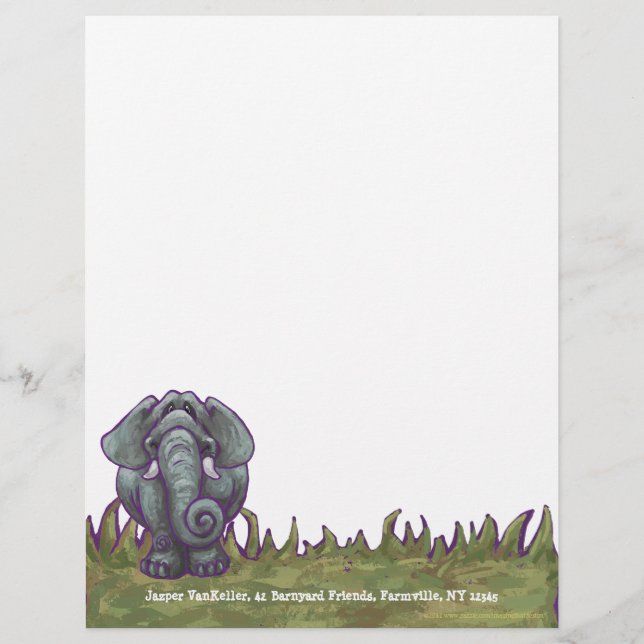 Cute Elephant Personal Letterhead (Front)