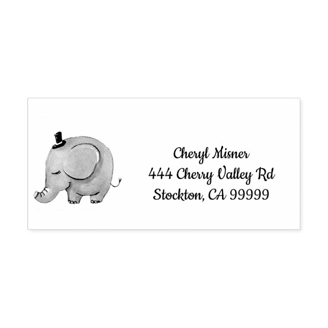 Cute Elephant Personalised Self-inking Stamp (Design)