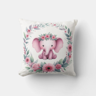 Cute Elephant Pillow in Pink