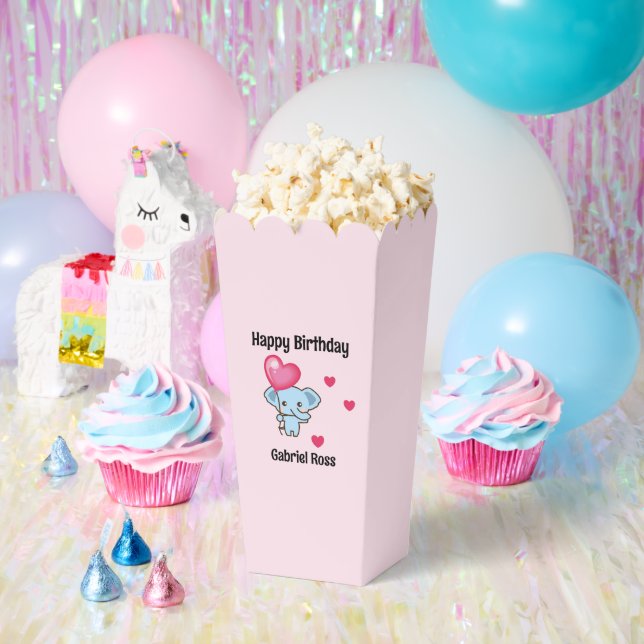 Cute elephant pink birthday favour box (Party)