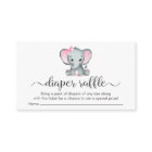 Cute Elephant Pink Diaper Raffle Baby Girl Shower