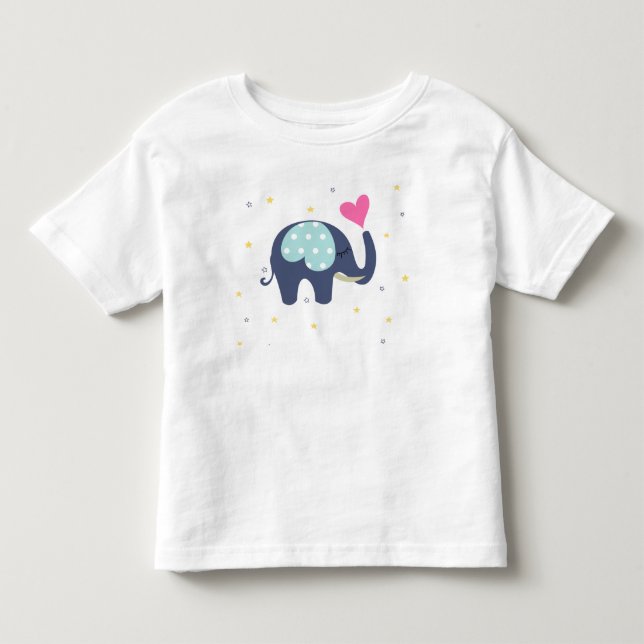 Cute Elephant printed tshirt for toddlers (Front)