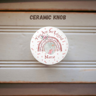 Cute Elephant Rainbow  Ceramic Knob