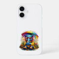 Cute Elephant Rainbow iPhone 16 Case