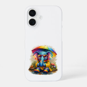 Cute Elephant Rainbow iPhone 16 Case