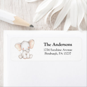Cute Elephant Return Address Label