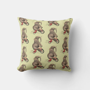 Cute Elephant Riding A Tricycle Cushion