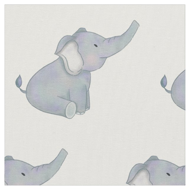Cute Elephant Safari Animal Fabric (Close Up)