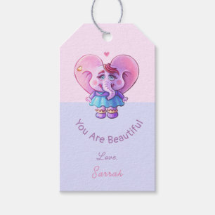 Cute Elephant Saying You Are Beautiful Gift Tags