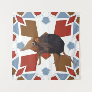 Cute Elephant Shrew Fun Colourful Pattern Tapestry