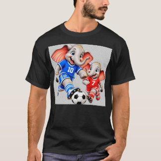 cute elephant soccer players t-shirt funny footba