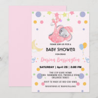 Cute elephant star balloon baby shower party kids
