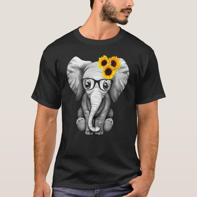 Cute Elephant Sunflower T-Shirt
