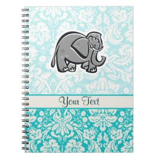 Cute Elephant; teal Notebook