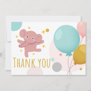 Cute elephant  thank you card