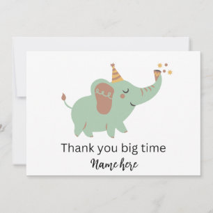 Cute Elephant Thank you Card, Baby Shower Thanks   Announcement