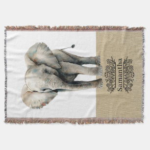 Cute Elephant Throw Blanket