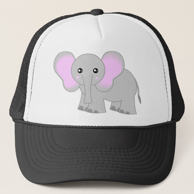 Cute Elephant Trucker Hat (Front)