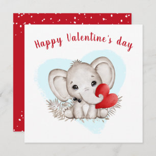 Cute Elephant Valentines Card