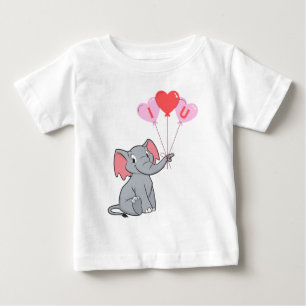 Cute elephant valentine's day  baby T-Shirt