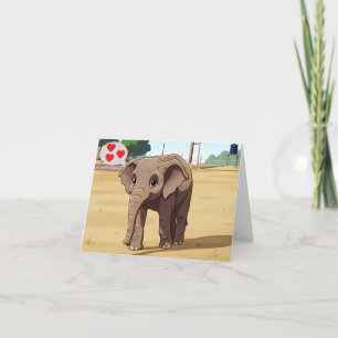 Cute elephant Valentine's Day card
