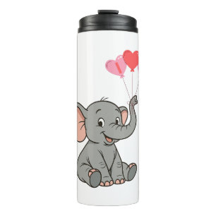 Cute elephant valentine's day thermal tumbler