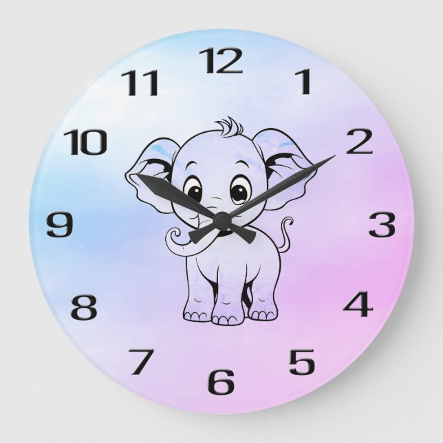 Cute Elephant Wall Clock (Front)