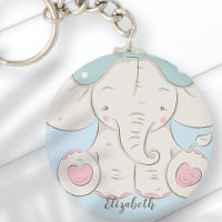 Cute Elephant with a Bow Add Your Name