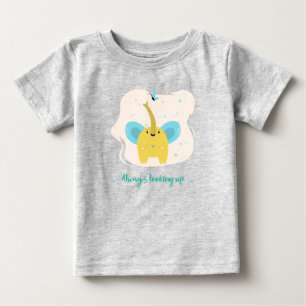Cute Elephant With Always Looking Up Text Baby T-Shirt