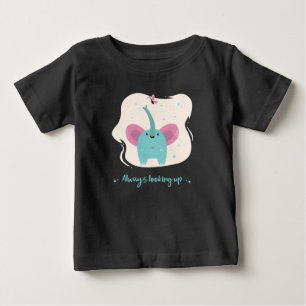 Cute Elephant With Always Looking Up Text Baby T-Shirt