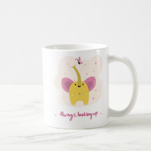 Cute Elephant With Always Looking Up Text Coffee M Coffee Mug