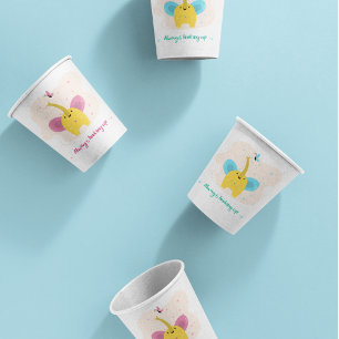 Cute Elephant With Always Looking Up Text Paper Cups