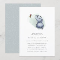 cute elephant with butterfly baby shower