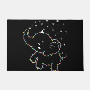 cute elephant with led lines merry christmas costu doormat