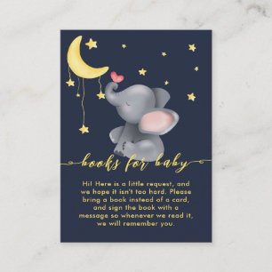 Cute Elephant With Little Butterfly Baby Shower Enclosure Card