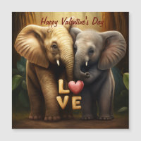 Cute elephants in love Magnetic Card