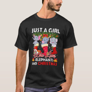 Cute Elephants In Socks For Girl Christmas Matchin T-Shirt