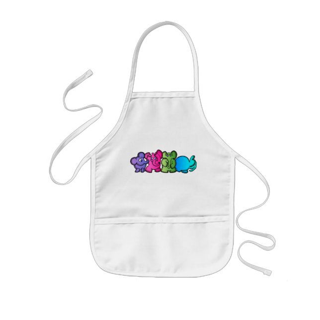 Cute Elephants Kids Apron (Front)