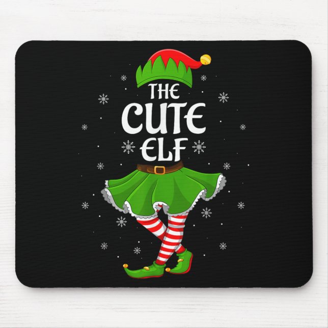 Cute Elf Christmas Family Girls Women Elf Squad Xm Mouse Pad (Front)