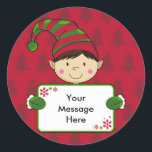Cute Elf Christmas Gift Tag Sticker<br><div class="desc">Cute Boy Elf Christmas Gift Tag Sticker - I'd love to see you wearing or using any of my products,  e-mail me a photograph to mark@markmurphycreative.co.uk and I'll post it on my blog at www.markmurphycreative.blogspot.com</div>