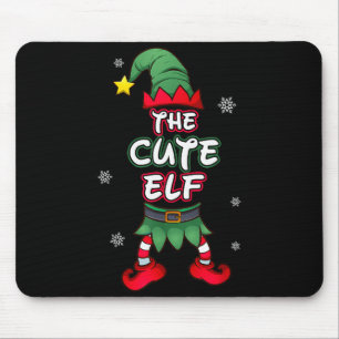 Cute Elf Christmas Pajamas Pjs Matching Family Gro Mouse Pad