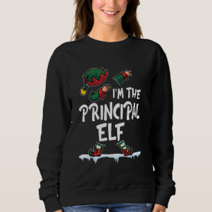 Cute Elf Dabbing On Snow I M The Principal Elf Mer Sweatshirt