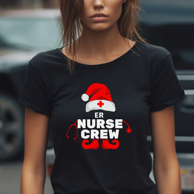 Cute Elf ER Nurse Christmas Crew   T-Shirt (Creator Uploaded)
