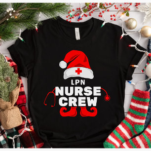 Cute Elf LP Nurse Christmas Crew   T-Shirt