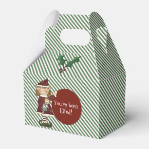 Cute Elf Striped Christmas Gift Box
